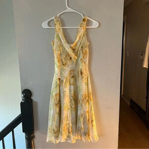 ANN TAYLOR LOFT 100% Silk Sleeveless Midi Dress Size 0P